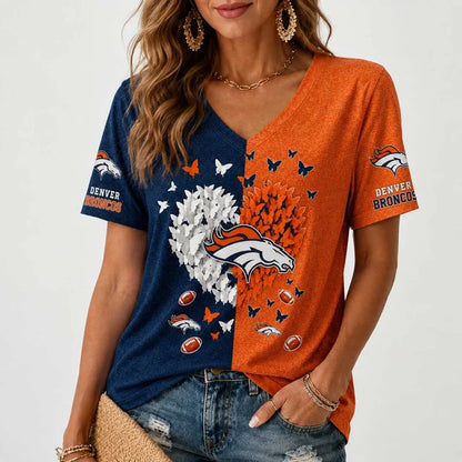[SPECIAL OFFER] NEW CUSTOMIZED NFL13 DVB DENVER BRONCOS V-NECK FEMALE SHIRT