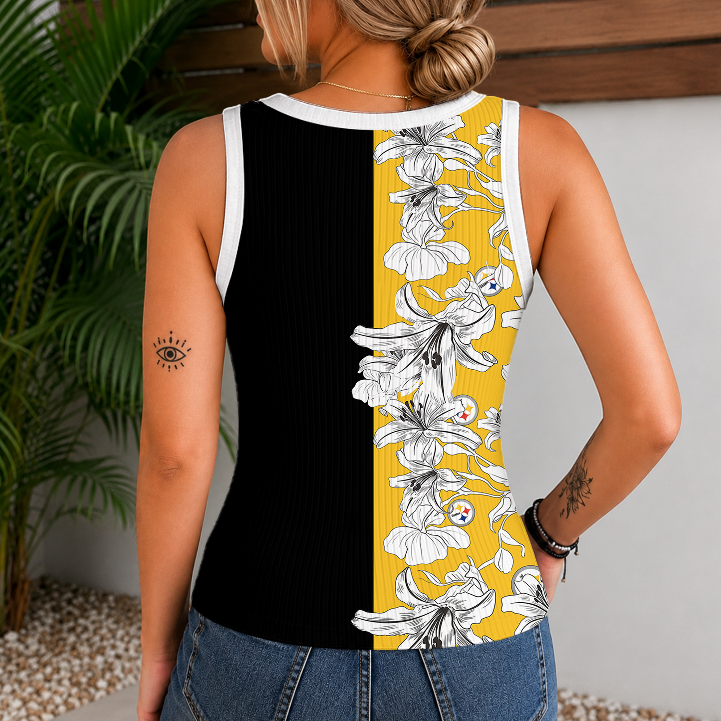 [SPECIAL OFFER] NEW CUSTOMIZED NFL14 PSB PITTSBURGH STEELERS WOMEN'S V-NECK TANK TOP