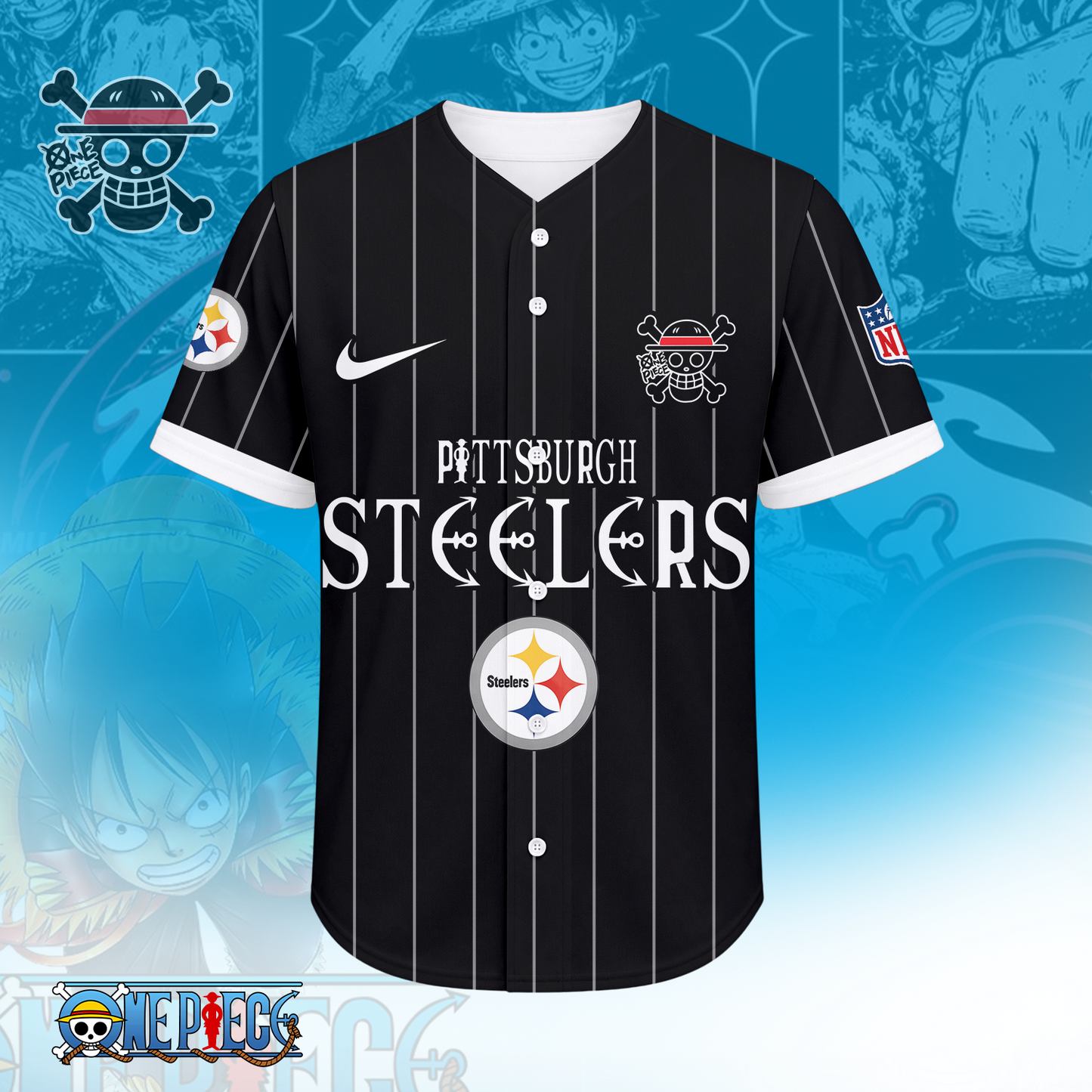 [SPECIAL OFFER] NEW CUSTOMIZED NFL14 PSB PITTSBURGH STEELERS BASEBALL JERSEY