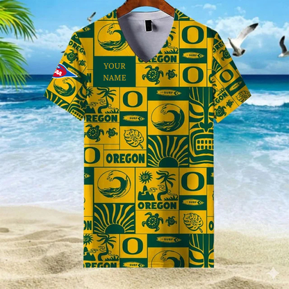 LIMITED EDITION - NEW CUSTOMIZED FBS NCAA14 OGD OG DUCKS V-NECK FEMALE SHIRT