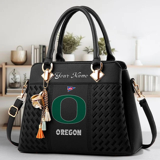 LIMITED EDITION - NEW CUSTOMIZED FBS NCAA14 OGD OG DUCKS ZIP HANDBAG MULTICOLOR