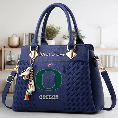 LIMITED EDITION - NEW CUSTOMIZED FBS NCAA14 OGD OG DUCKS ZIP HANDBAG MULTICOLOR