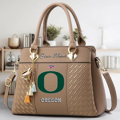 LIMITED EDITION - NEW CUSTOMIZED FBS NCAA14 OGD OG DUCKS ZIP HANDBAG MULTICOLOR