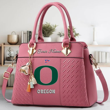 LIMITED EDITION - NEW CUSTOMIZED FBS NCAA14 OGD OG DUCKS ZIP HANDBAG MULTICOLOR