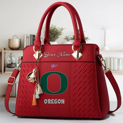 LIMITED EDITION - NEW CUSTOMIZED FBS NCAA14 OGD OG DUCKS ZIP HANDBAG MULTICOLOR