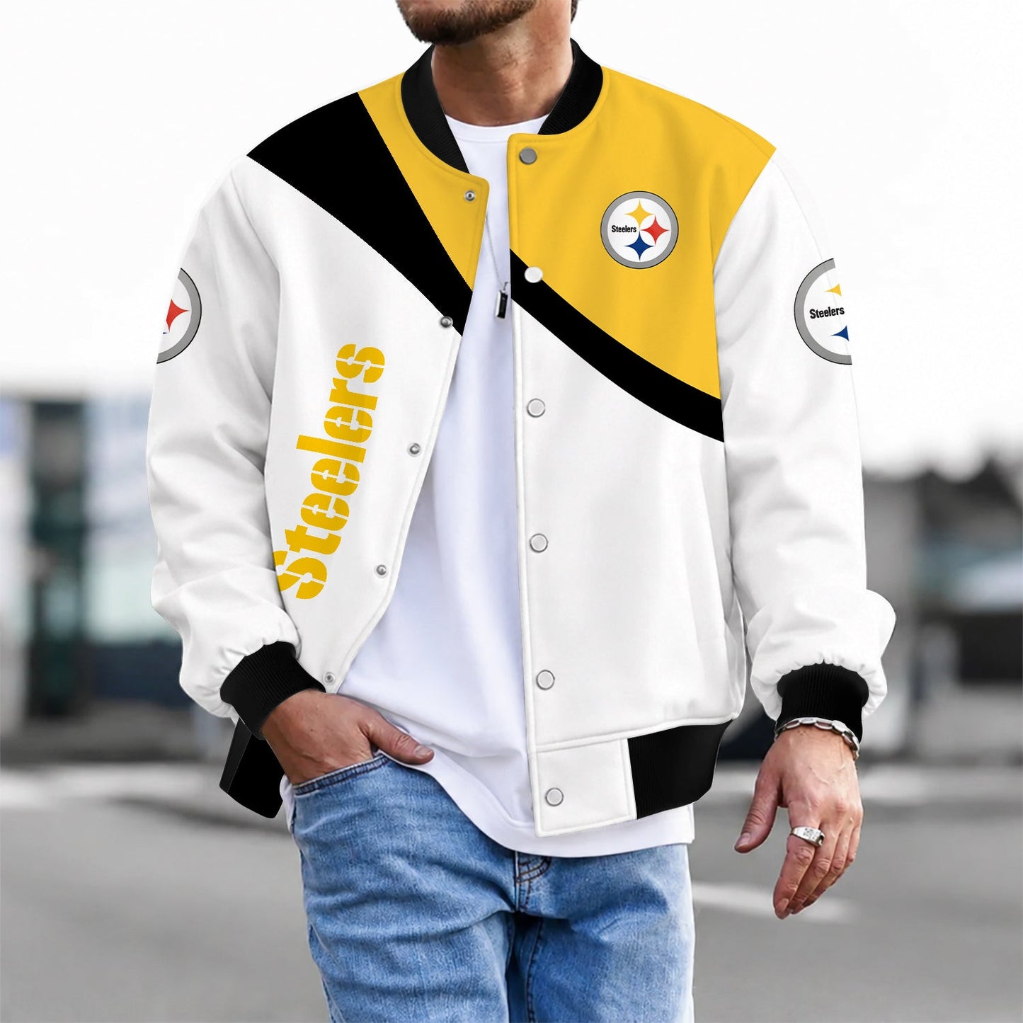 [SPECIAL OFFER] NEW CUSTOMIZED NFL14 PSB PITTSBURGH STEELERS SATIN VARSITY & BASEBALL JACKET