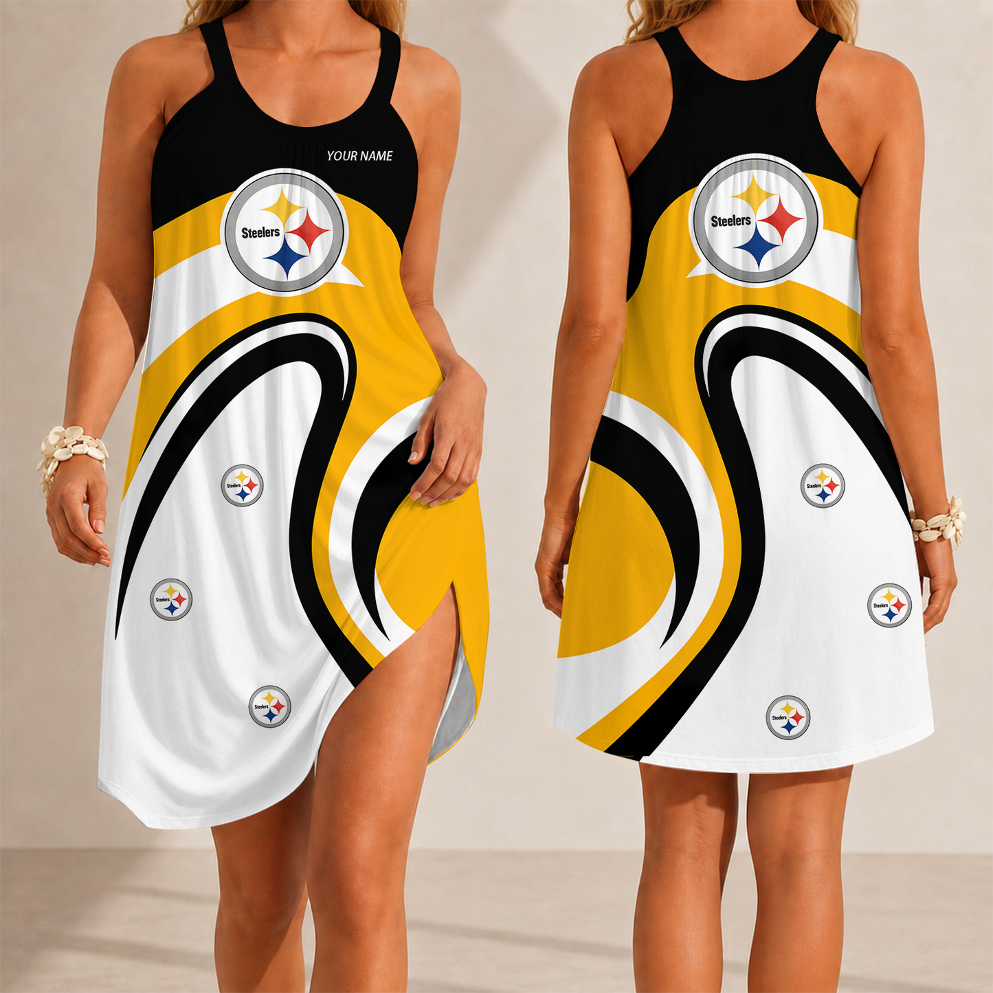 [SPECIAL OFFER] NEW CUSTOMIZED NFL14 PSB PITTSBURGH STEELERS CAMISOLE DRESS