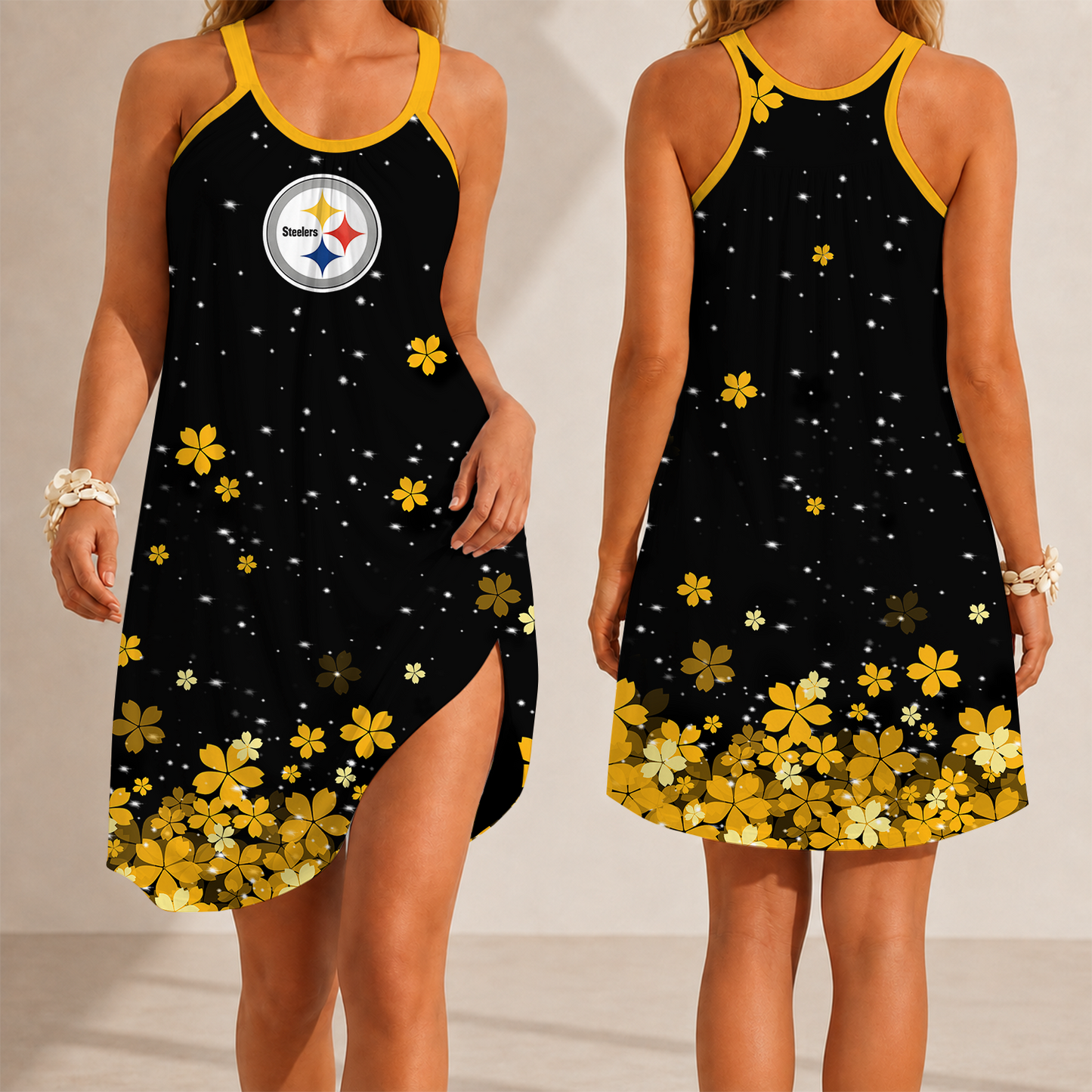 [SPECIAL OFFER] NEW CUSTOMIZED NFL14 PSB PITTSBURGH STEELERS CAMISOLE DRESS
