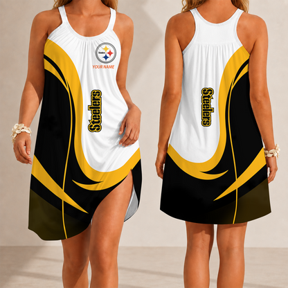[SPECIAL OFFER] NEW CUSTOMIZED NFL14 PSB PITTSBURGH STEELERS CAMISOLE DRESS