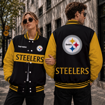[SPECIAL OFFER] NEW CUSTOMIZED NFL14 PSB PITTSBURGH STEELERS SATIN VARSITY & BASEBALL JACKET