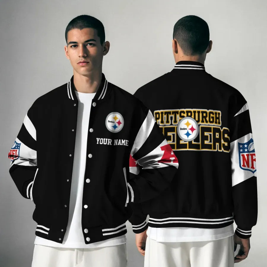 [SPECIAL OFFER] NEW CUSTOMIZED NFL14 PSB PITTSBURGH STEELERS SATIN VARSITY & BASEBALL JACKET