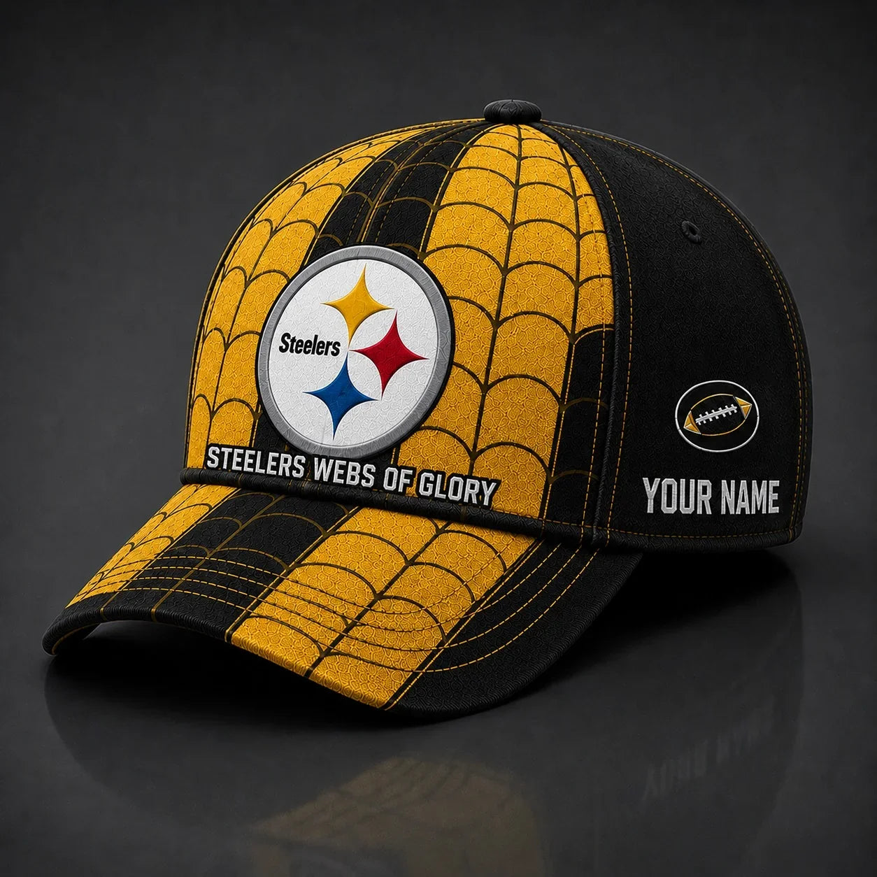 [SPECIAL OFFER] NEW CUSTOMIZED NFL14 PSB PITTSBURGH STEELERS x SPIDER CLASSIC CAP