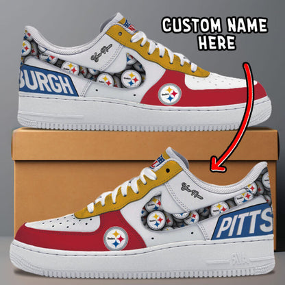 [SPECIAL OFFER] NEW CUSTOMIZED NFL14 PSB PITTSBURGH STEELERS AF1 SNEAKERS