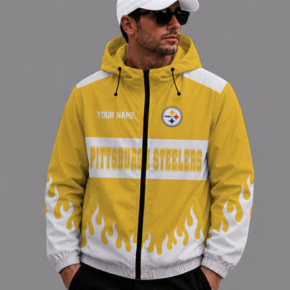 [SPECIAL OFFER] NEW CUSTOMIZED NFL14 PSB PITTSBURGH STEELERS WINDBREAKER JACKET