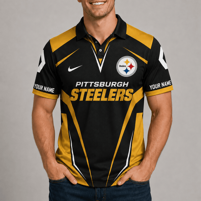 [SPECIAL OFFER] NEW CUSTOMIZED NFL14 PSB PITTSBURGH STEELERS POLO SHIRT