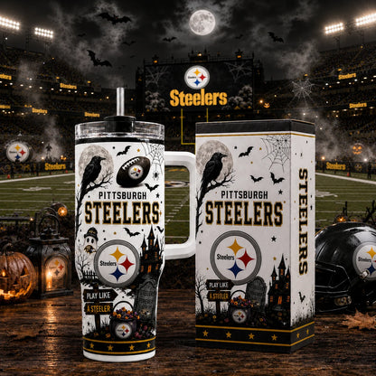 [SPECIAL OFFER] NEW CUSTOMIZED NFL14 PSB PITTSBURGH STEELERS HALLOWEEN  40OZ TUMBLER