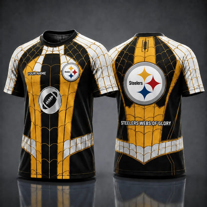 [SPECIAL OFFER] NEW CUSTOMIZED NFL14 PSB PITTSBURGH STEELERS x SPIDER T-SHIRT, HOODIE & ZIP HOODIE