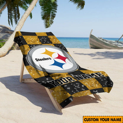 [SPECIAL OFFER] NEW CUSTOMIZED NFL14 PSB PITTSBURGH STEELERS BEACH TOWEL