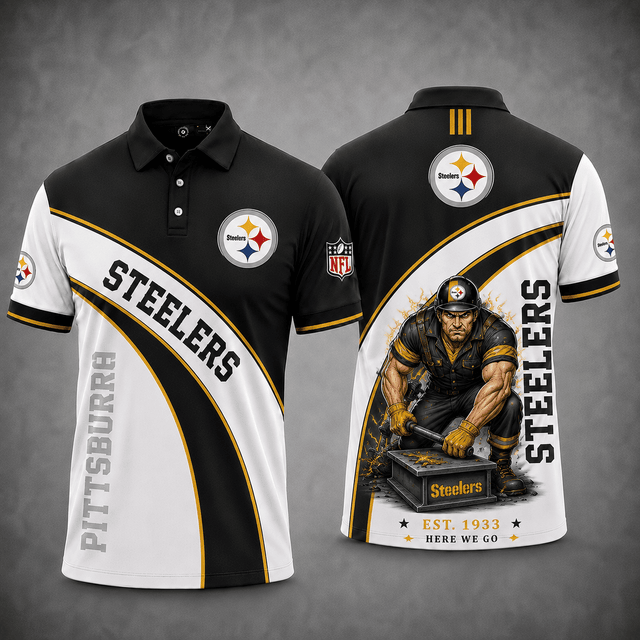 [SPECIAL OFFER] NEW CUSTOMIZED NFL14 PSB PITTSBURGH STEELERS POLO SHIRT