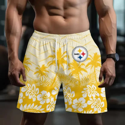 [SPECIAL OFFER] NEW CUSTOMIZED NFL14 PSB PITTSBURGH STEELERS SHORT PANTS