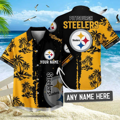 [SPECIAL OFFER] NEW CUSTOMIZED NFL14 PSB PITTSBURGH STEELERS UNISEX HAWAIIAN SHIRT & SHORTS SET