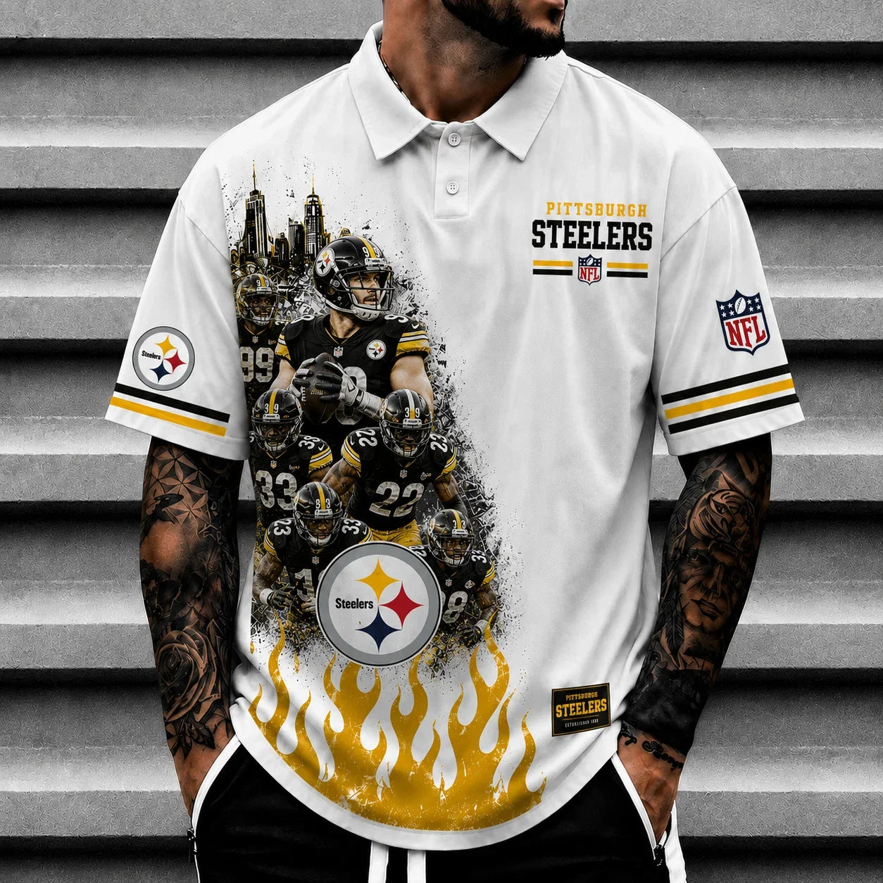 [SPECIAL OFFER] NEW CUSTOMIZED NFL14 PSB PITTSBURGH STEELERS POLO SHIRT