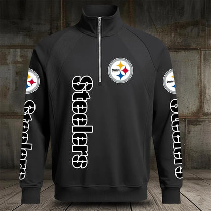 [SPECIAL OFFER] NEW CUSTOMIZED NFL14 PSB PITTSBURGH STEELERS MEN'S MULTICOLOR QUARTER-ZIP PULLOVER