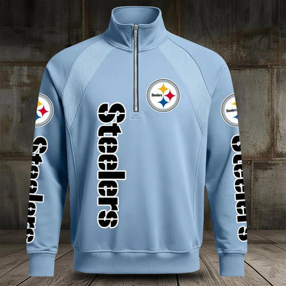 [SPECIAL OFFER] NEW CUSTOMIZED NFL14 PSB PITTSBURGH STEELERS MEN'S MULTICOLOR QUARTER-ZIP PULLOVER