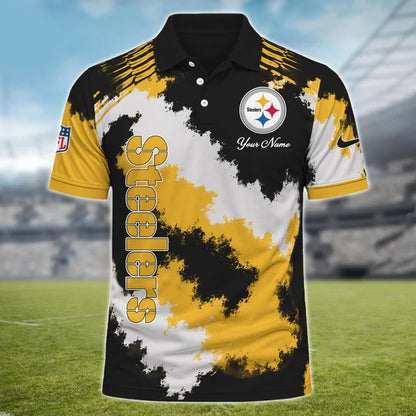 [SPECIAL OFFER] NEW CUSTOMIZED NFL14 PSB PITTSBURGH STEELERS MULTICOLOR POLO SHIRT