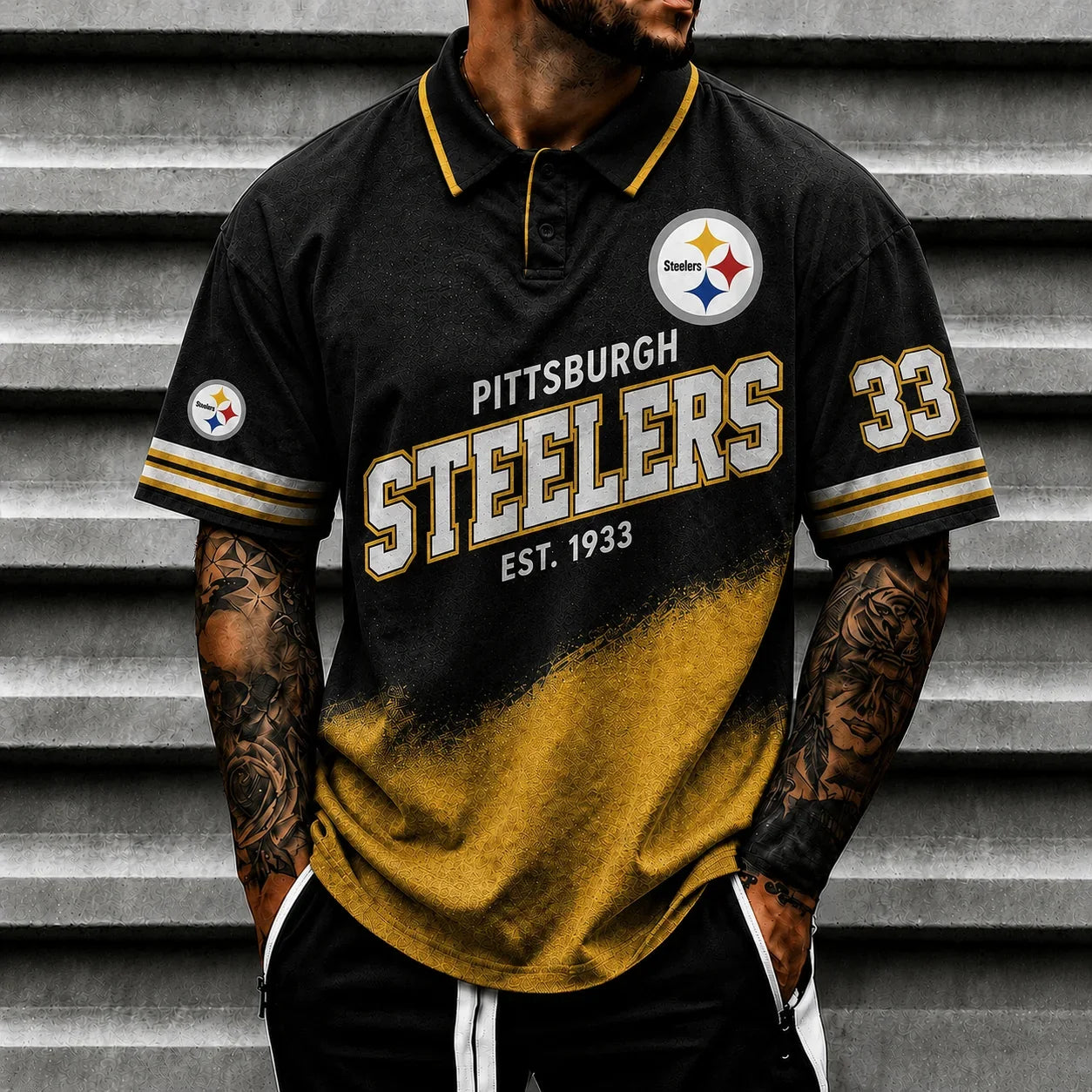 [SPECIAL OFFER] NEW CUSTOMIZED NFL14 PSB PITTSBURGH STEELERS POLO SHIRT