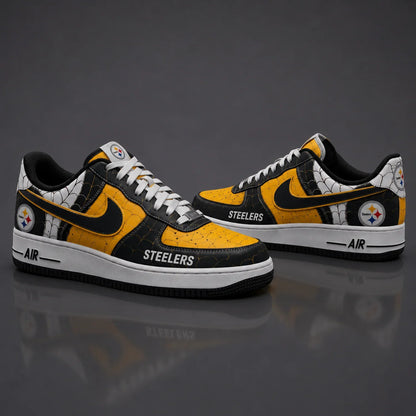 [SPECIAL OFFER] NEW CUSTOMIZED NFL14 PSB PITTSBURGH STEELERS x SPIDER AF1 SHOES