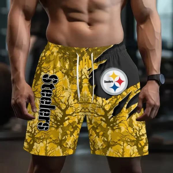 [SPECIAL OFFER] NEW CUSTOMIZED NFL14 PSB PITTSBURGH STEELERS SHORT PANTS
