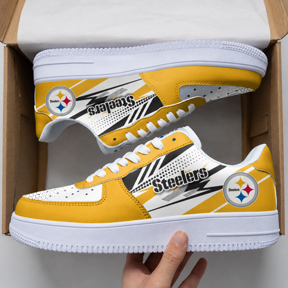 [SPECIAL OFFER] NEW CUSTOMIZED NFL14 PSB PITTSBURGH STEELERS AF1 SNEAKERS