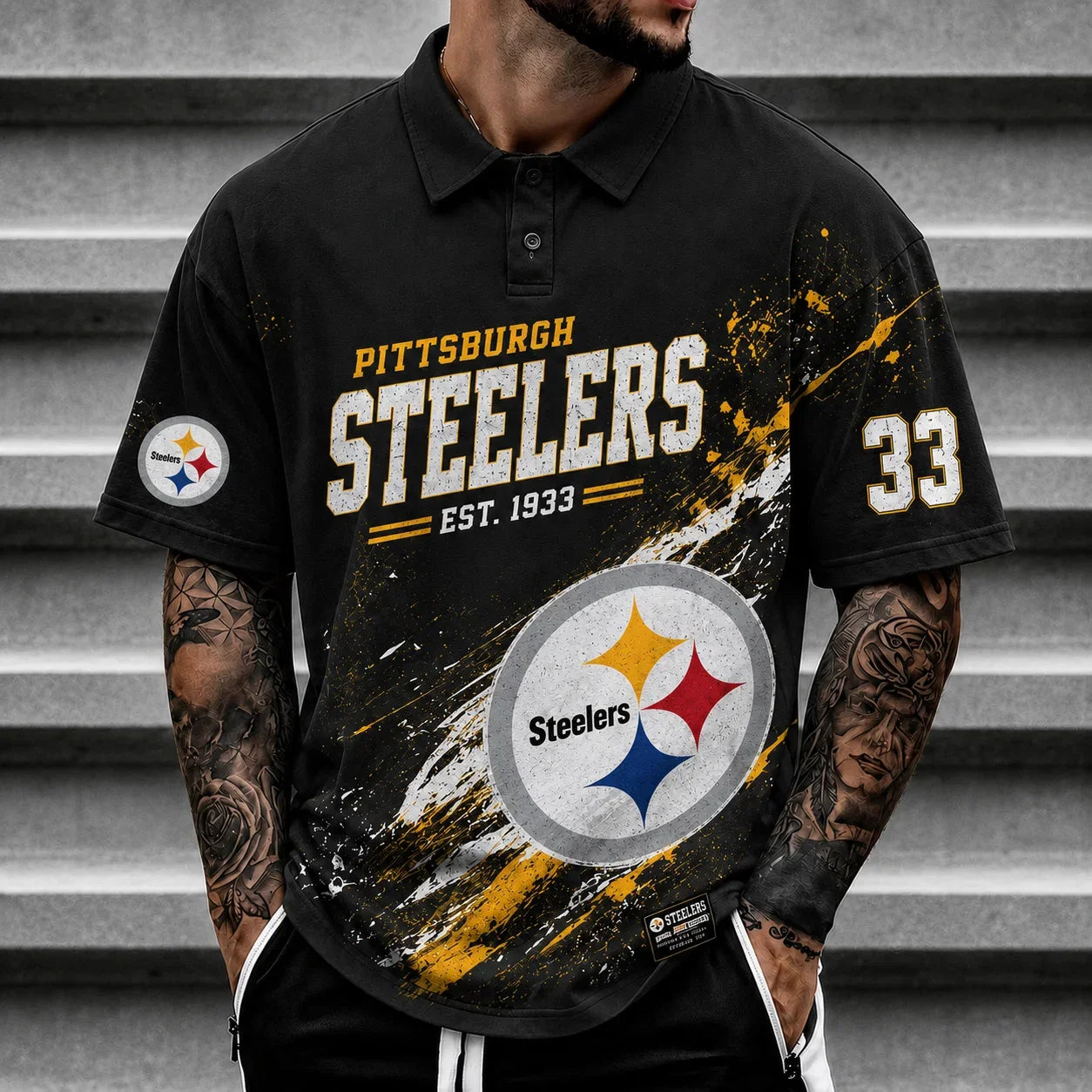 [SPECIAL OFFER] NEW CUSTOMIZED NFL14 PSB PITTSBURGH STEELERS POLO SHIRT
