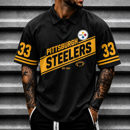 [SPECIAL OFFER] NEW CUSTOMIZED NFL14 PSB PITTSBURGH STEELERS POLO SHIRT