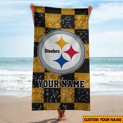 [SPECIAL OFFER] NEW CUSTOMIZED NFL14 PSB PITTSBURGH STEELERS BEACH TOWEL
