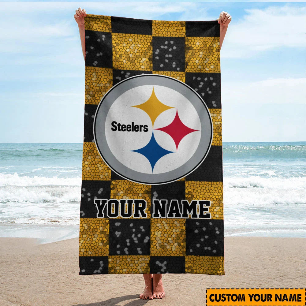 [SPECIAL OFFER] NEW CUSTOMIZED NFL14 PSB PITTSBURGH STEELERS BEACH TOWEL