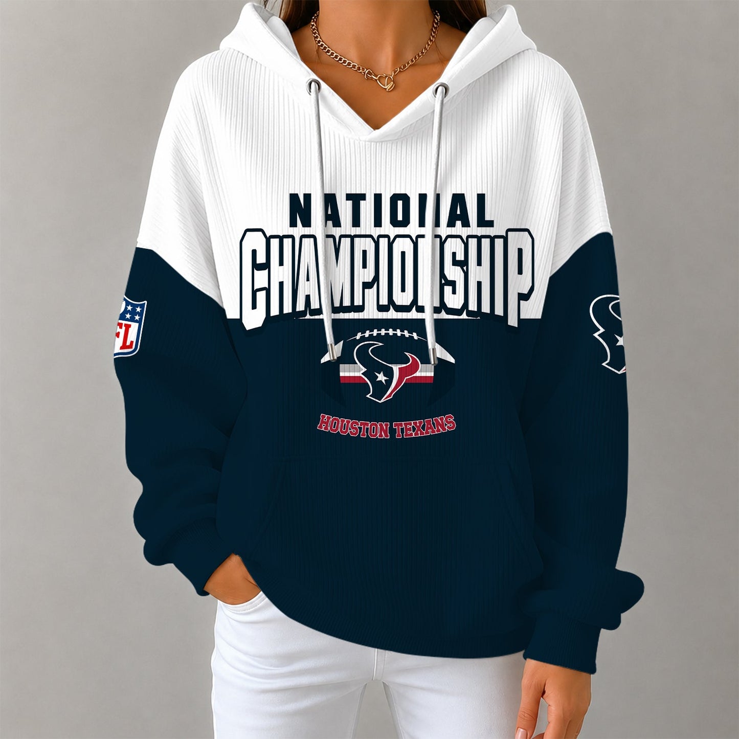 [SPECIAL OFFER] NEW CUSTOMIZED NFL15 HTT HOUSTON TEXANS RIBBED HOODIE & SWEATSHIRT