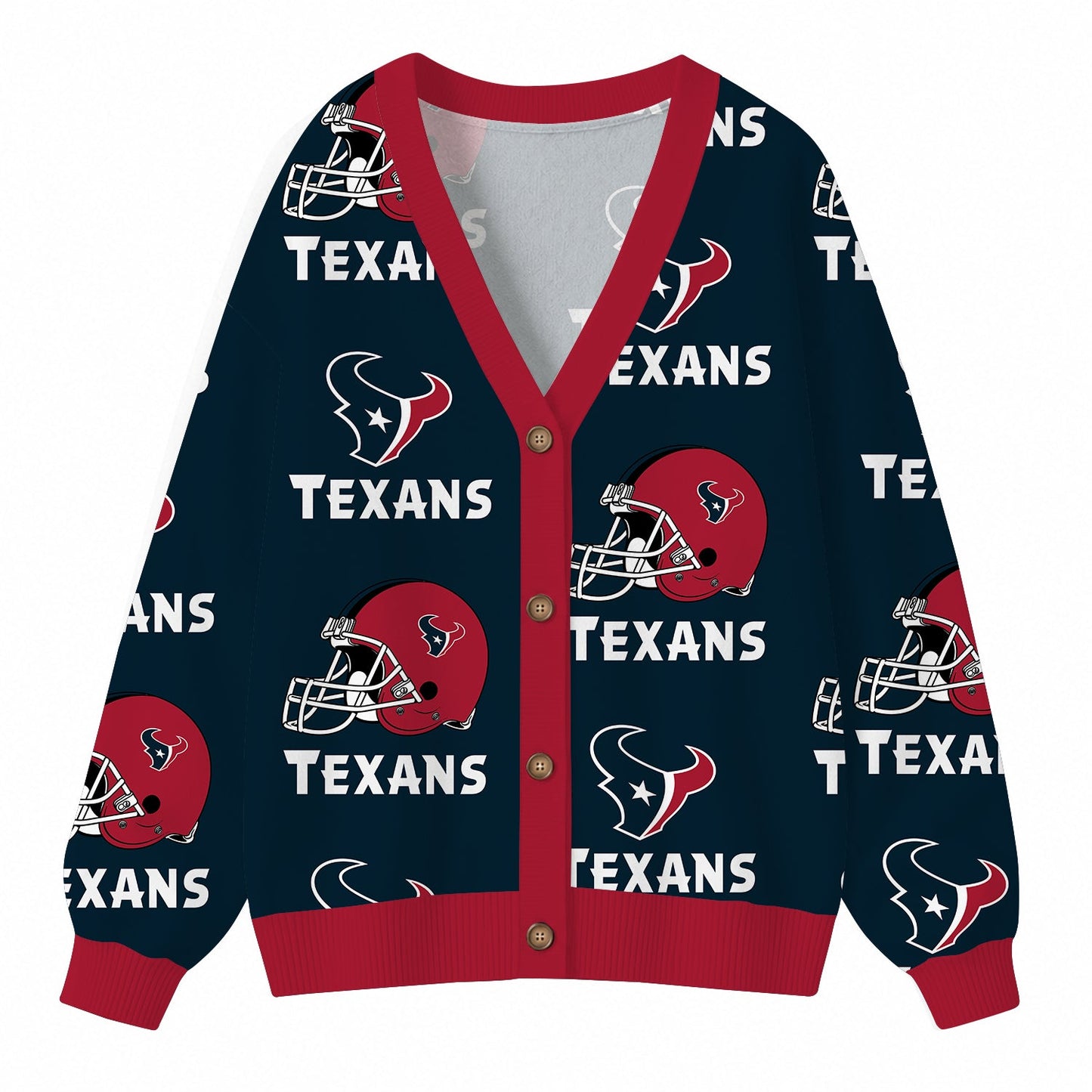 [SPECIAL OFFER] NEW CUSTOMIZED NFL15 HTT HOUSTON TEXANS CARDIGAN