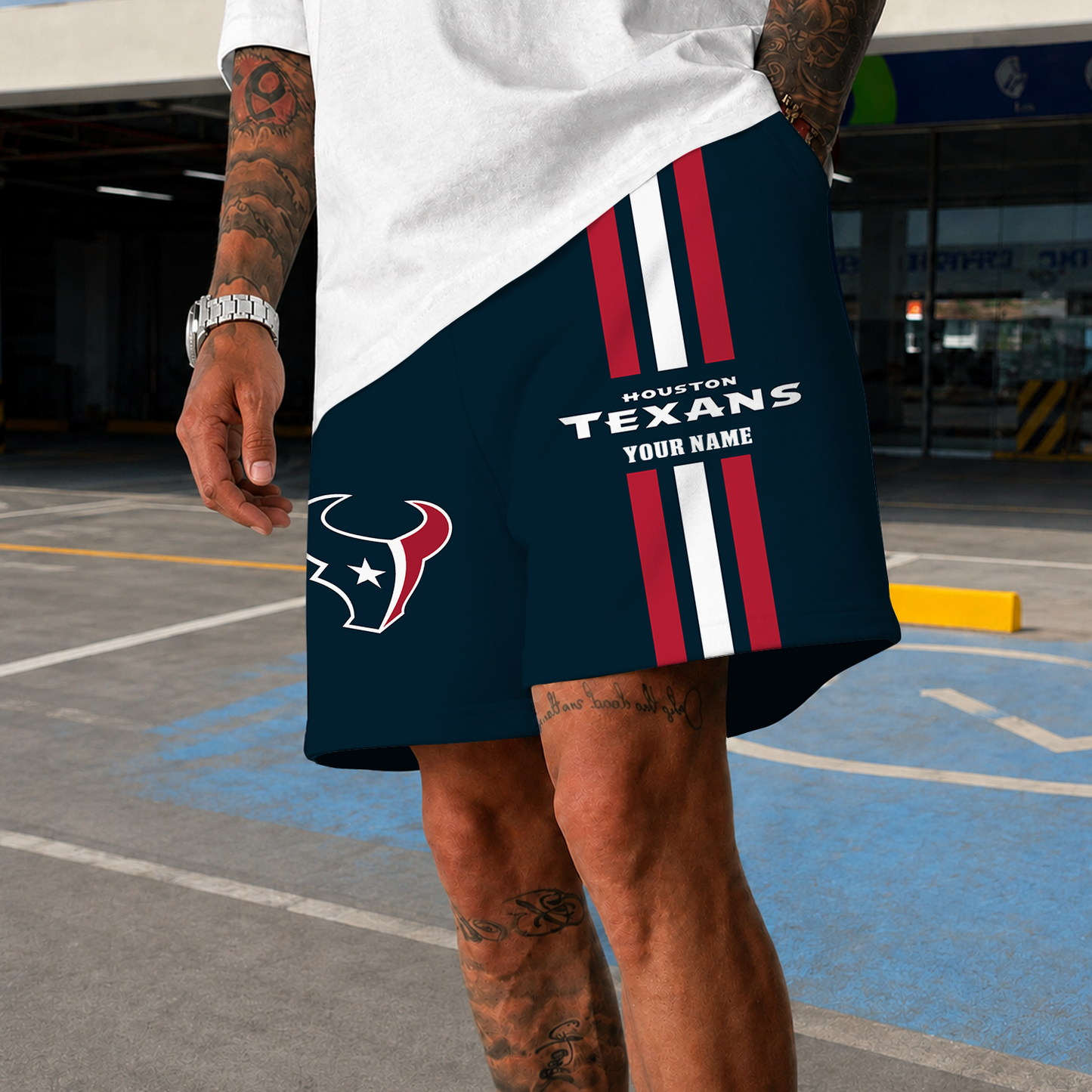 [SPECIAL OFFER] NEW CUSTOMIZED NFL15 HTT HOUSTON TEXANS SHORT PANTS