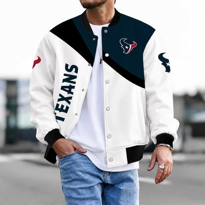 [SPECIAL OFFER] NEW CUSTOMIZED NFL15 HTT HOUSTON TEXANS SATIN VARSITY & BASEBALL JACKET