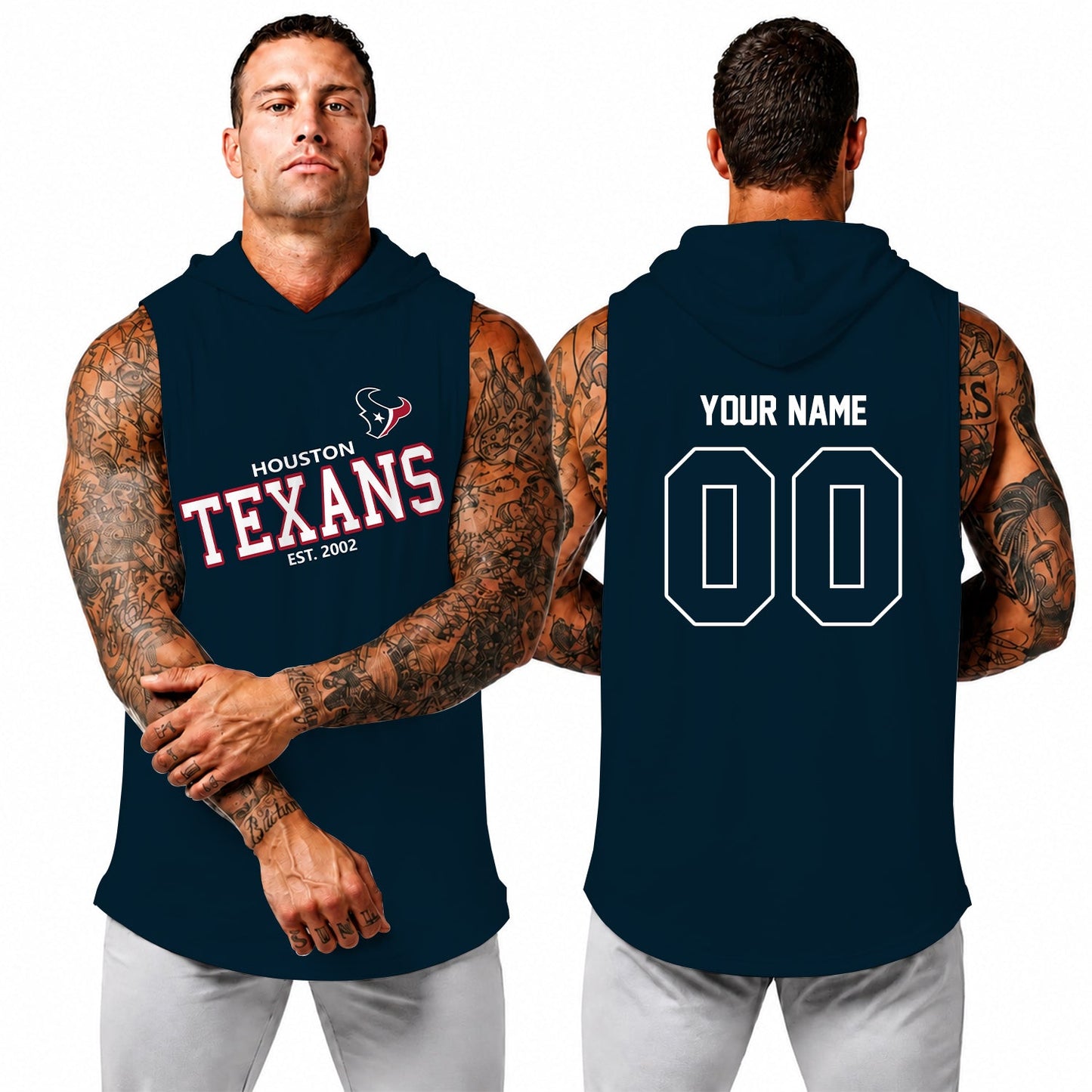 [SPECIAL OFFER] NEW CUSTOMIZED NFL15 HTT HOUSTON TEXANS HOODED TANK TOP