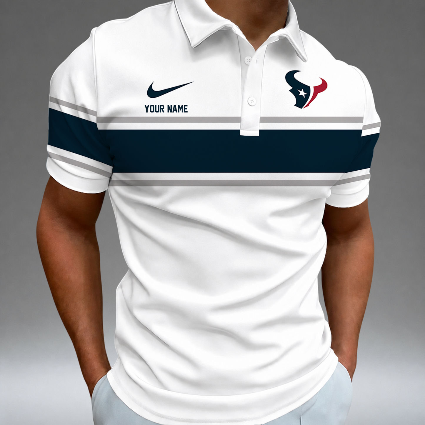 [SPECIAL OFFER] NEW CUSTOMIZED NFL15 HTT HOUSTON TEXANS POLO SHIRT