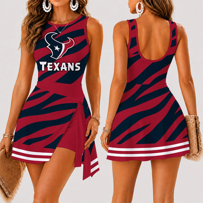 [SPECIAL OFFER] NEW CUSTOMIZED NFL15 HTT HOUSTON TEXANS WOMEN'S SUMMER SKORT DRESS