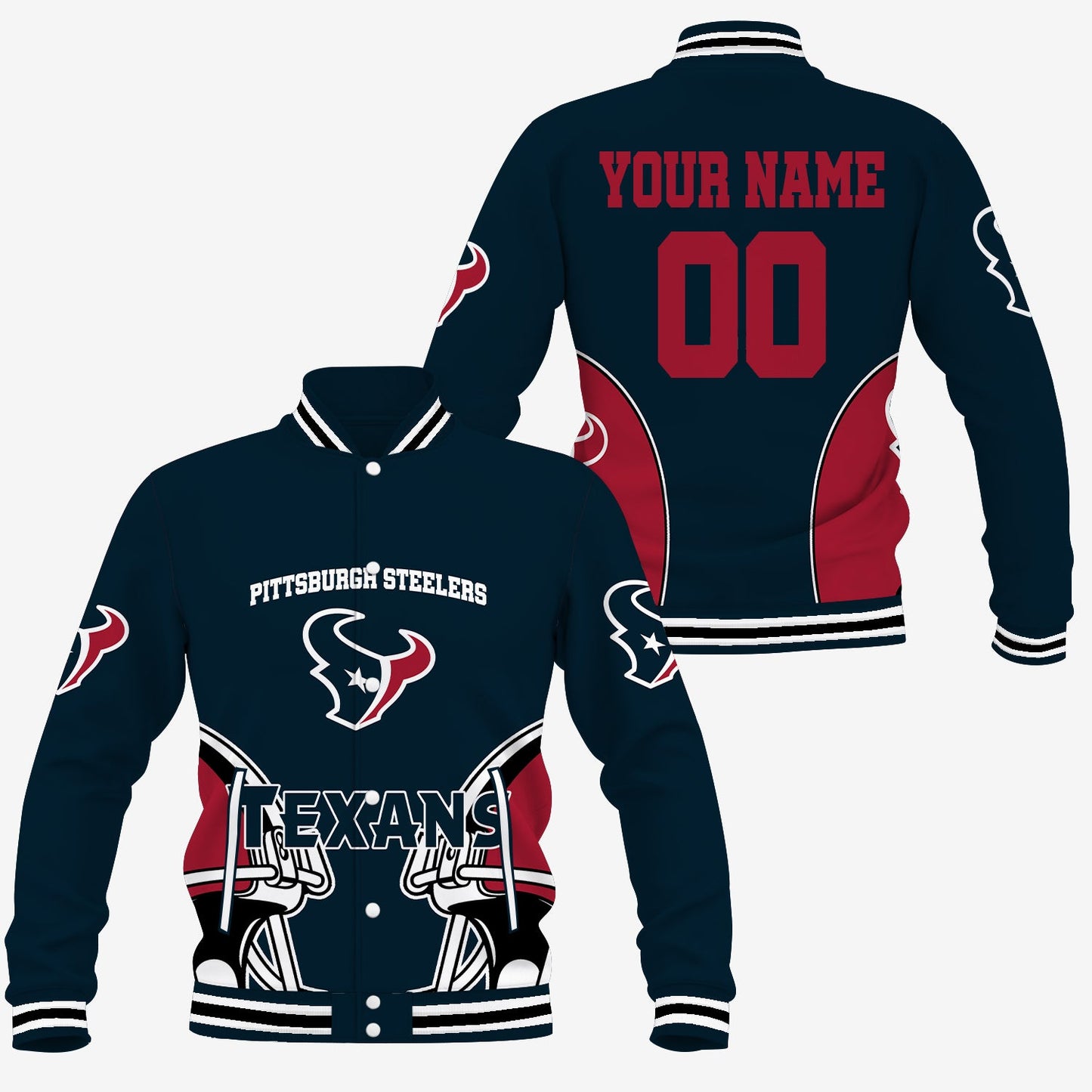[SPECIAL OFFER] NEW CUSTOMIZED NFL15 HTT HOUSTON TEXANS SATIN VARSITY & BASEBALL JACKET