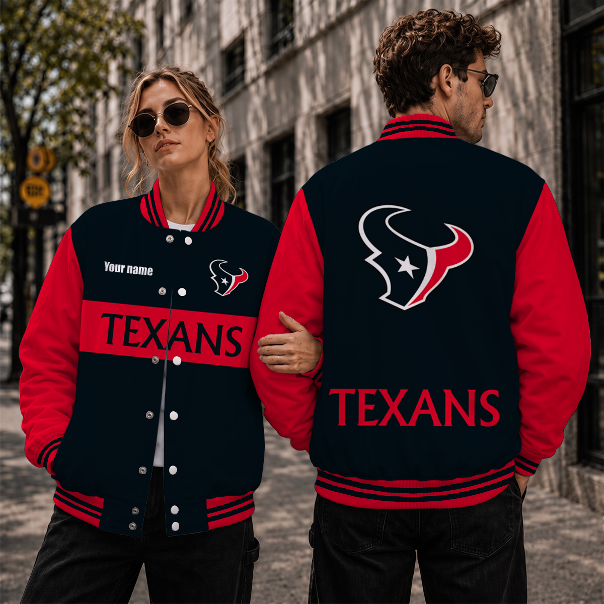 [SPECIAL OFFER] NEW CUSTOMIZED NFL15 HTT HOUSTON TEXANS SATIN VARSITY & BASEBALL JACKET