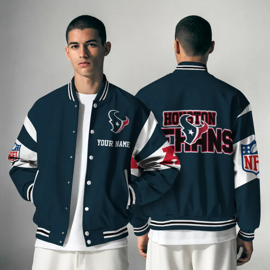 [SPECIAL OFFER] NEW CUSTOMIZED NFL15 HTT HOUSTON TEXANS SATIN VARSITY & BASEBALL JACKET