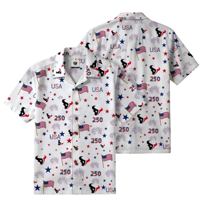 [SPECIAL OFFER] NEW CUSTOMIZED NFL15 HTT HOUSTON TEXANS PATRIOTIC 250 USA HAWAIIAN SHIRT