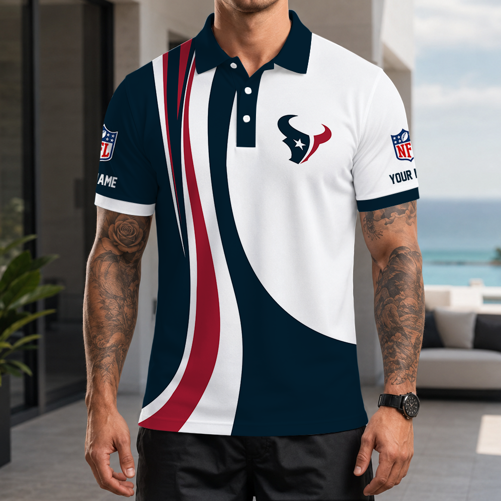 [SPECIAL OFFER] NEW CUSTOMIZED NFL15 HTT HOUSTON TEXANS POLO SHIRT