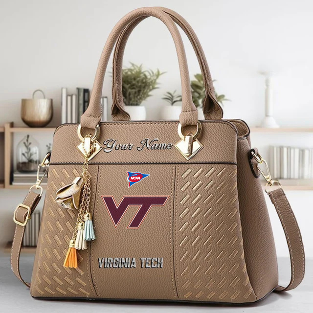 LIMITED EDITION - NEW CUSTOMIZED FBS NCAA15 VTH VG TECH HOKIES ZIP HANDBAG MULTICOLOR
